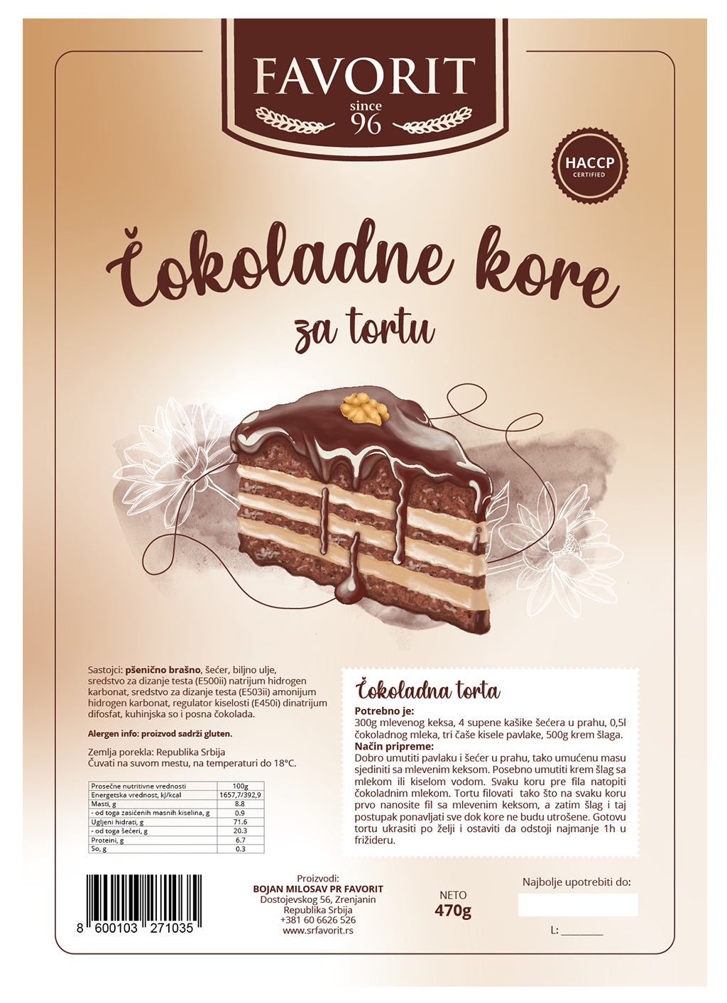 Cokoladne Kore Cocoa Cake Layers