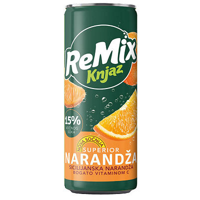KNJAZ MILOS REMIX SUPERIOR ORANGE 0.33L CAN