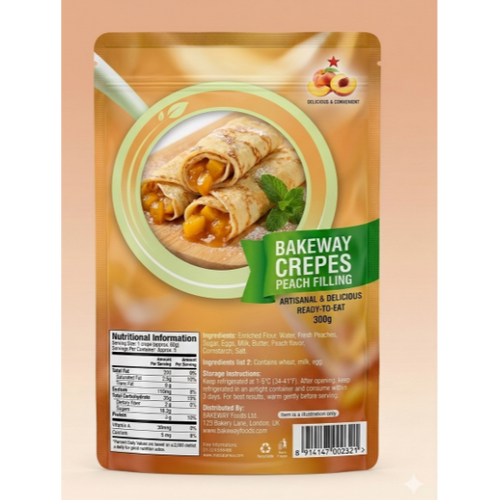 BAKEWAY Crepes Peach Filling 300g